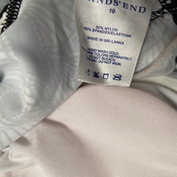 Lands End Bikini 👙 Top, Dark Navy/Cream, Size 10 - Picture 3 of 3